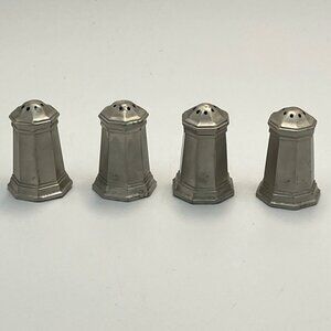 Vintage Gorham Pewter Salt & Pepper Shakers Set of 4 American Primitive Retro